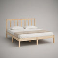 Cama de Casal em Madeira Maciça de Pinho Natural 160 x 200 cm
