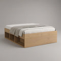 Cama de Casal em Pinheiro Maciço Natural com Arrumação Lateral, 160 x 200 cm