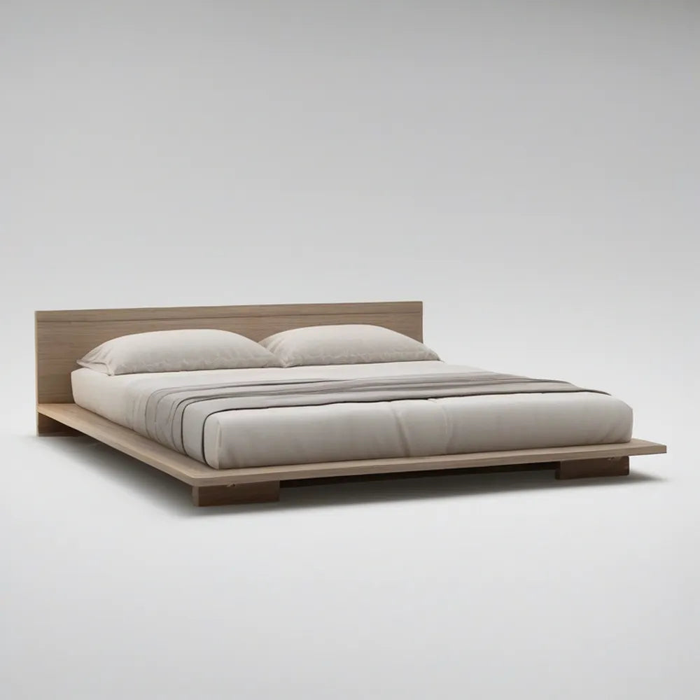 Cama de Casal com Estrado em MDF Carvalho Claro para Colchão 160 x 200 cm