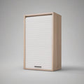 Armário Alto com Porta de Persiana 60 x 40 x 120 cm em Carvalho Claro e Branco
