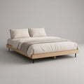Cama de Casal sem Cabeceira com Estrado 160 x 200 cm em Pinho Natural