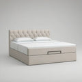 Cama de Casal Estofada com Arrumação 160 x 200 cm Bege