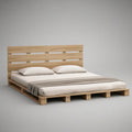 Cama de Casal em Pinho Maciço Natural para Colchão 160 x 200 cm