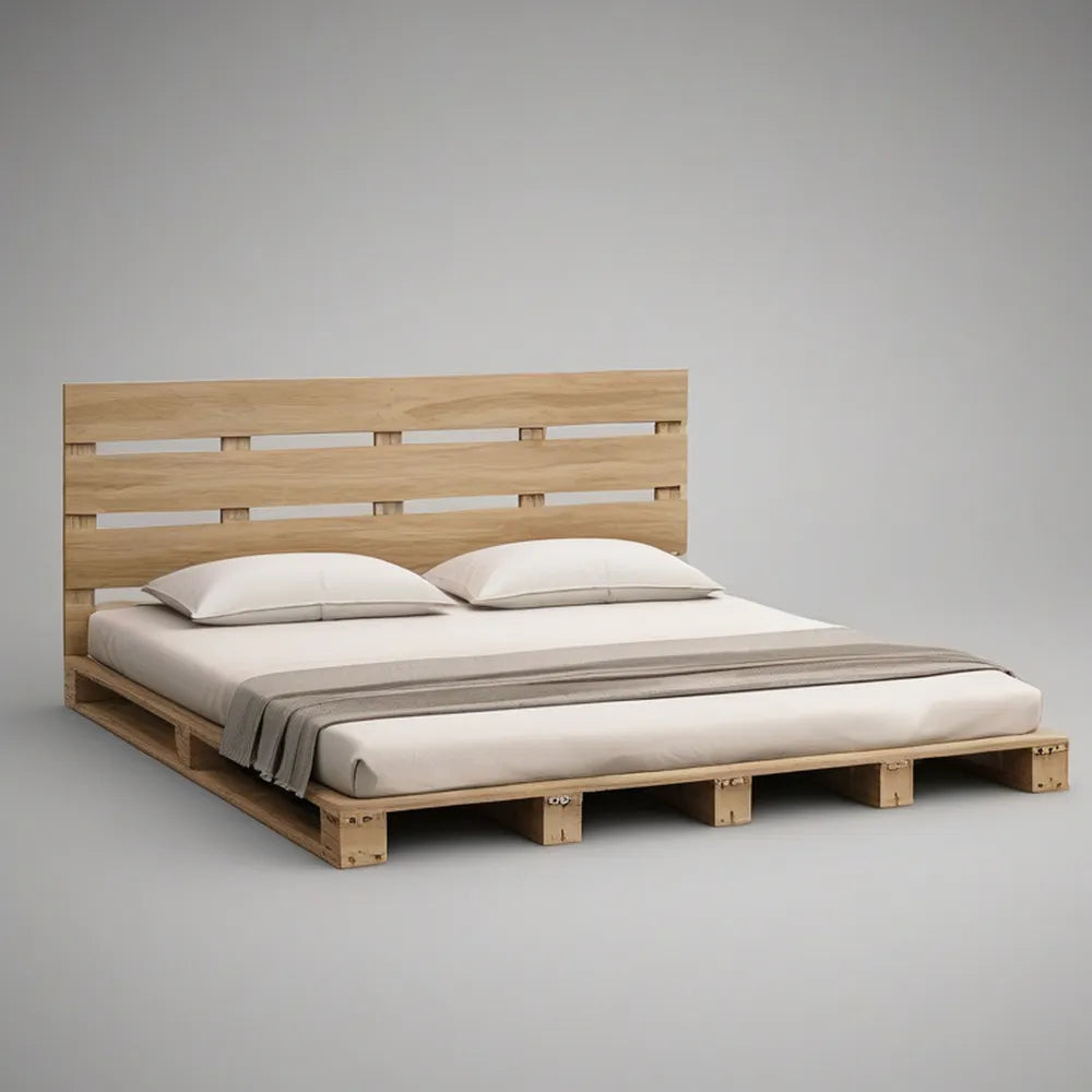 Cama de Casal em Pinho Maciço Natural para Colchão 160 x 200 cm