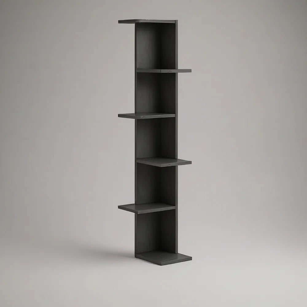 Estante Vertical Aberta em MDF Preto 40 x 30 x 180 cm